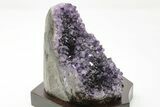 Tall Amethyst Cluster With Wood Base - Uruguay #199717-1